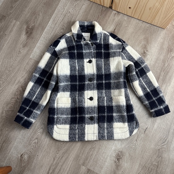 Madewell Navy and White Checkered Jacket - Picture 3 of 5
